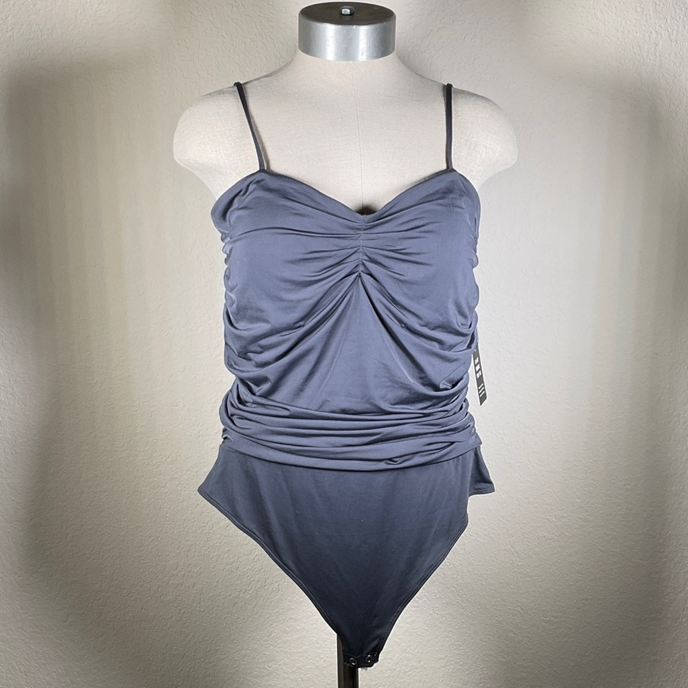 Express Charcoal Ruched Body Contour Collection Bodysuit